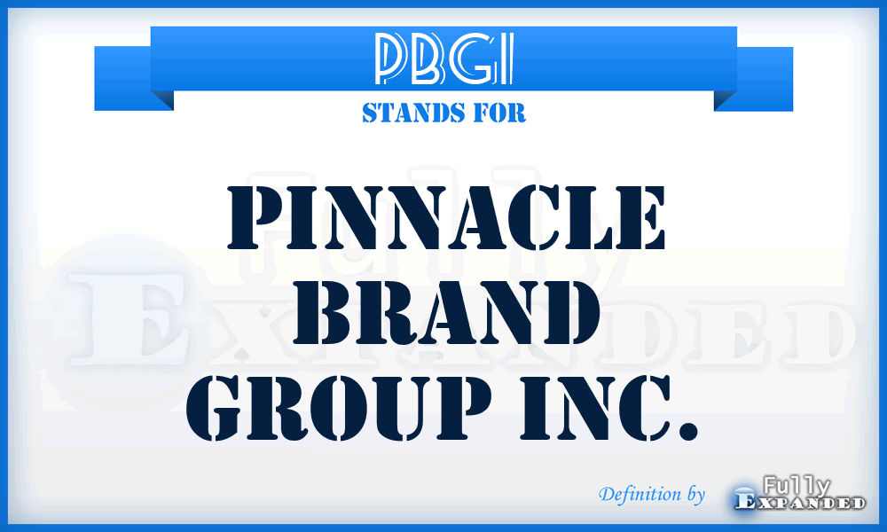 PBGI - Pinnacle Brand Group Inc.