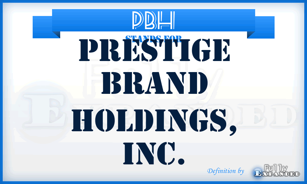 PBH - Prestige Brand Holdings, Inc.