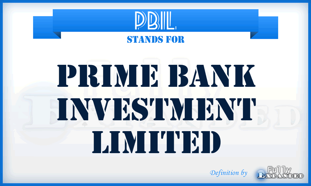 PBIL - Prime Bank Investment Limited