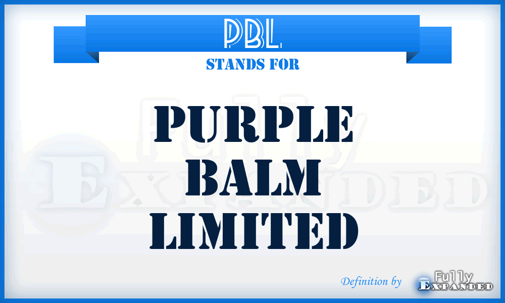 PBL - Purple Balm Limited