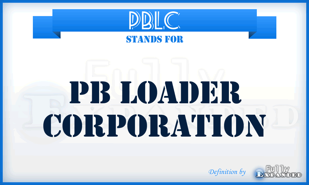 PBLC - PB Loader Corporation