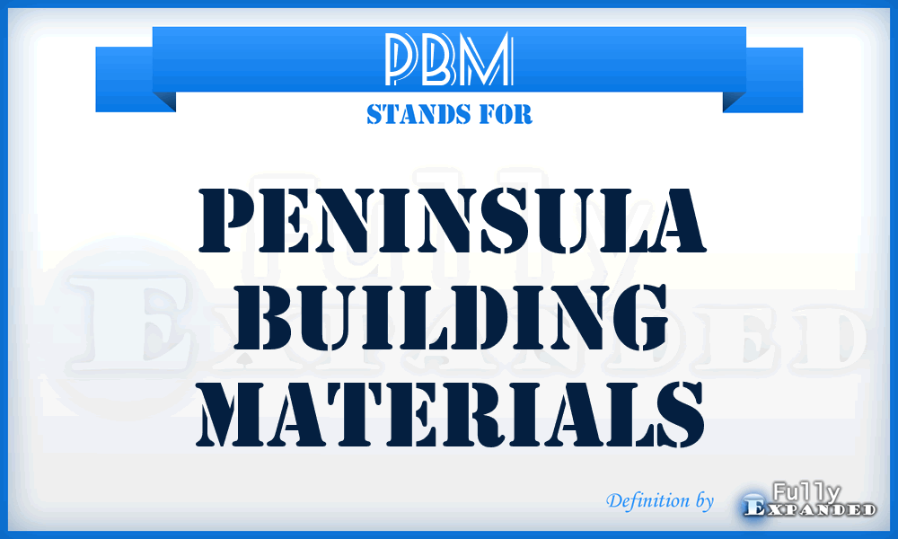 PBM - Peninsula Building Materials