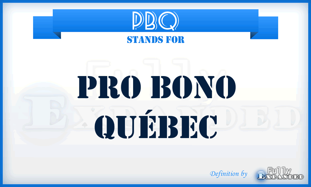 PBQ - Pro Bono Québec