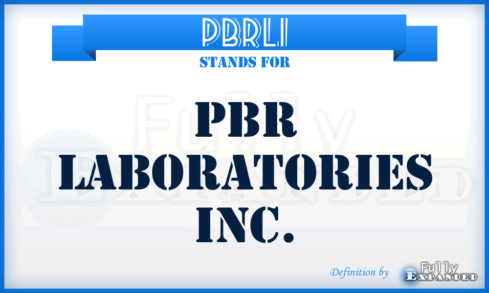 PBRLI - PBR Laboratories Inc.