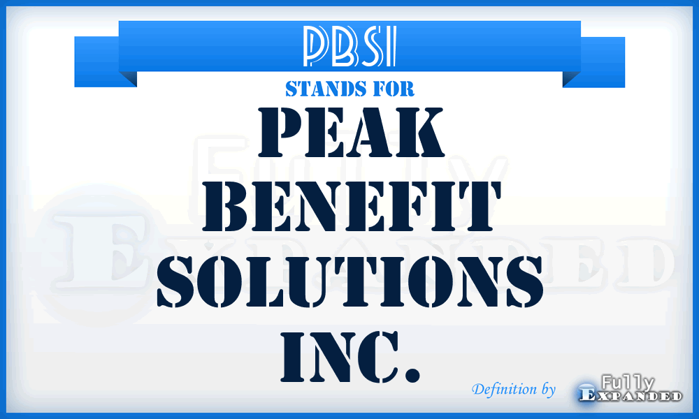 PBSI - Peak Benefit Solutions Inc.