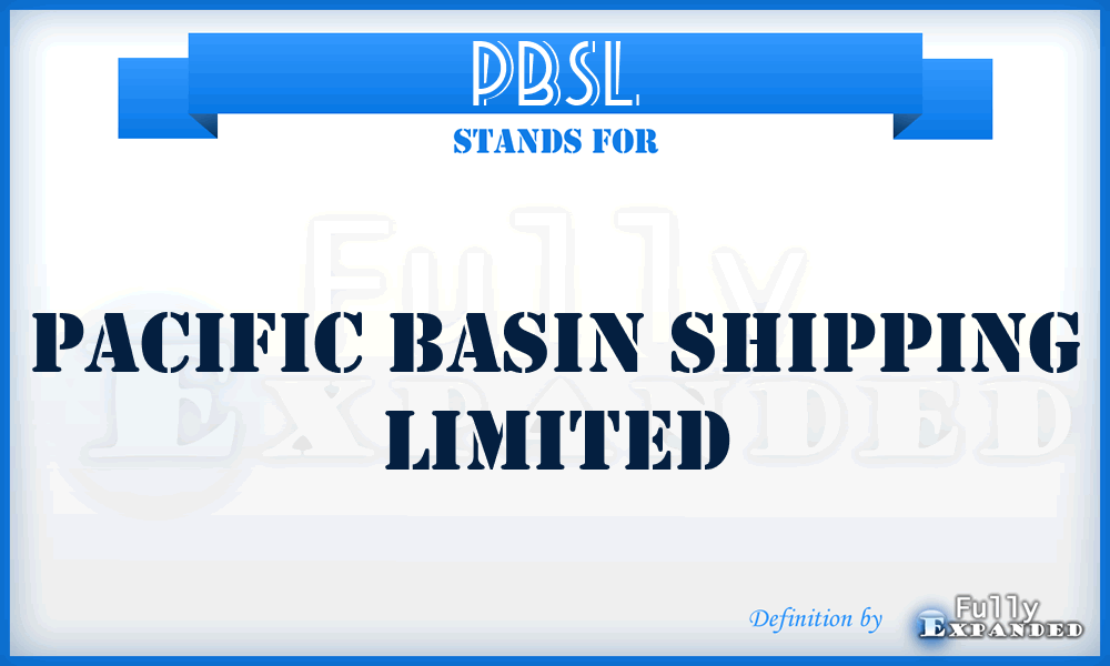 PBSL - Pacific Basin Shipping Limited