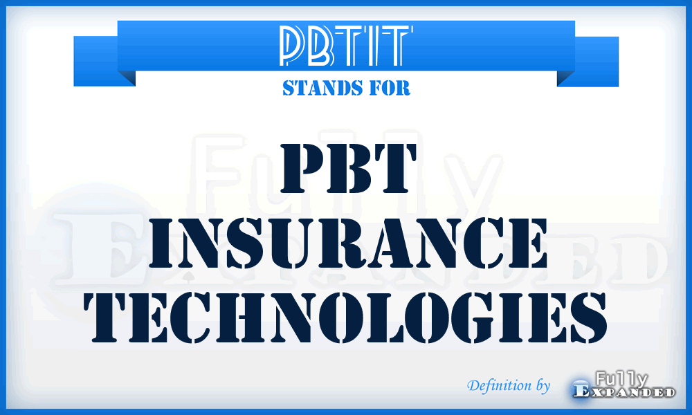 PBTIT - PBT Insurance Technologies