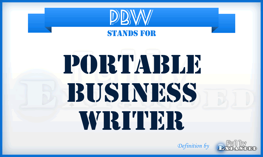 PBW - Portable Business Writer