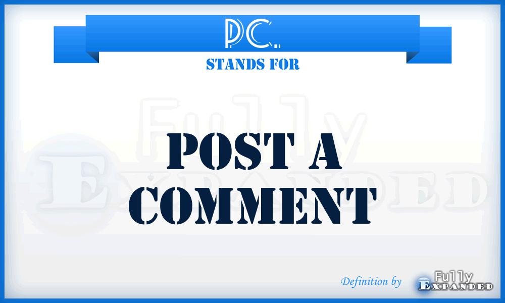 PC. - Post a Comment