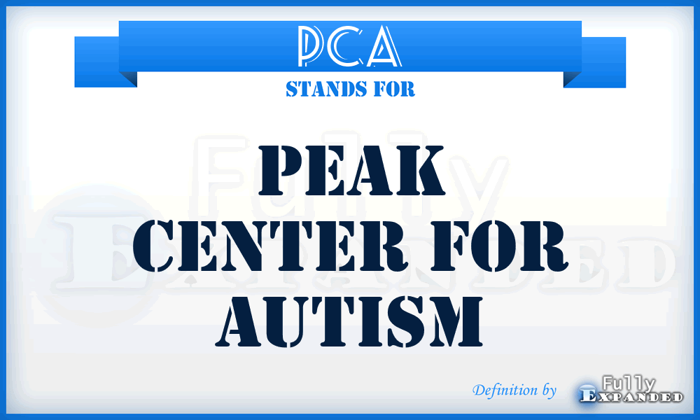 PCA - Peak Center for Autism