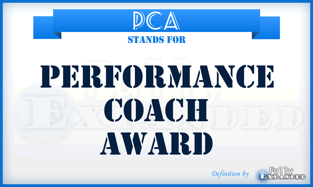 PCA - Performance Coach Award