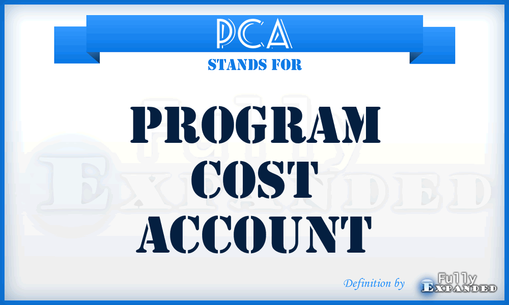 PCA - Program Cost Account