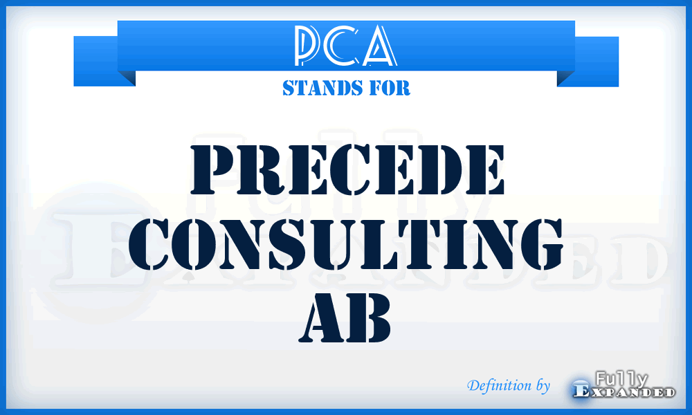 PCA - Precede Consulting Ab