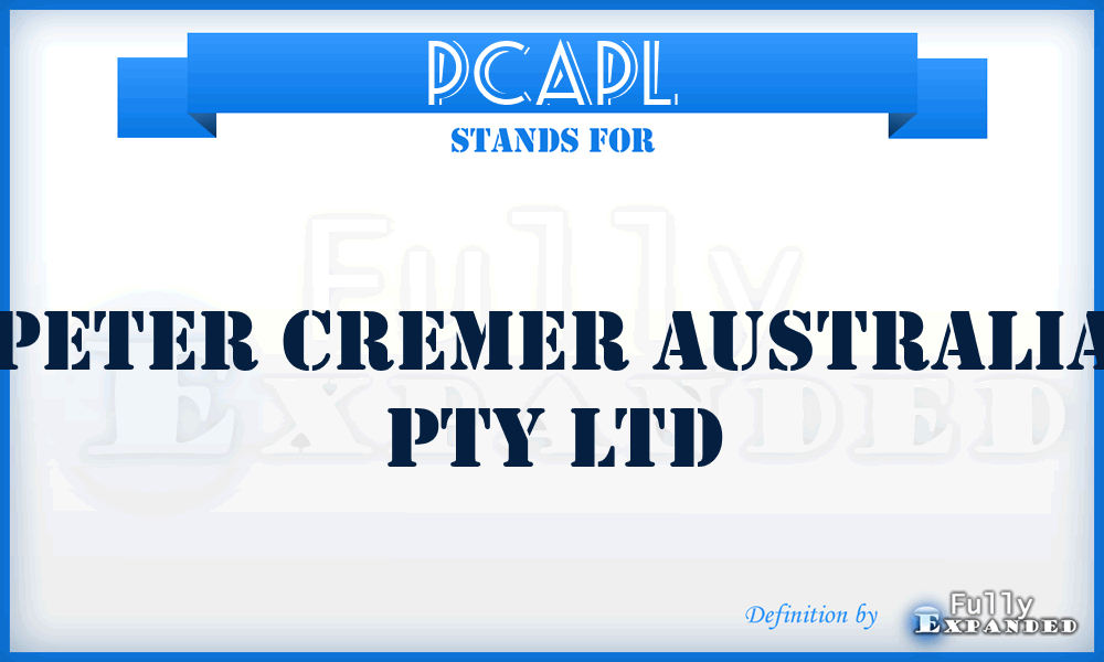 PCAPL - Peter Cremer Australia Pty Ltd