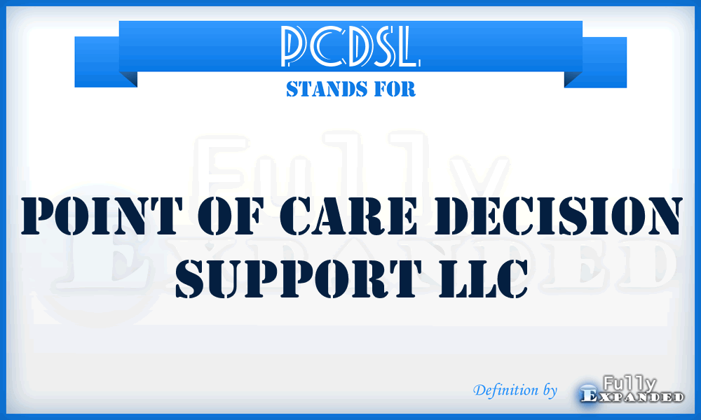 PCDSL - Point of Care Decision Support LLC
