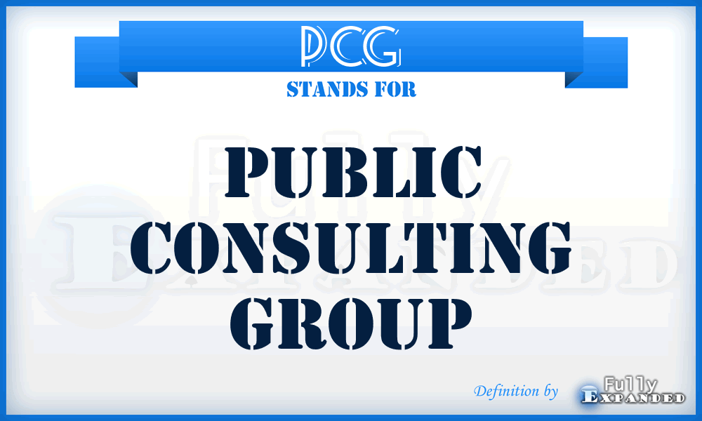 PCG - Public Consulting Group
