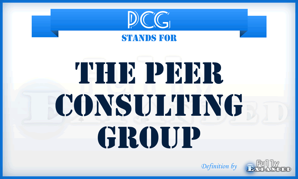 PCG - The Peer Consulting Group