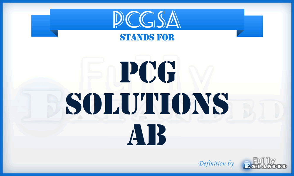 PCGSA - PCG Solutions Ab