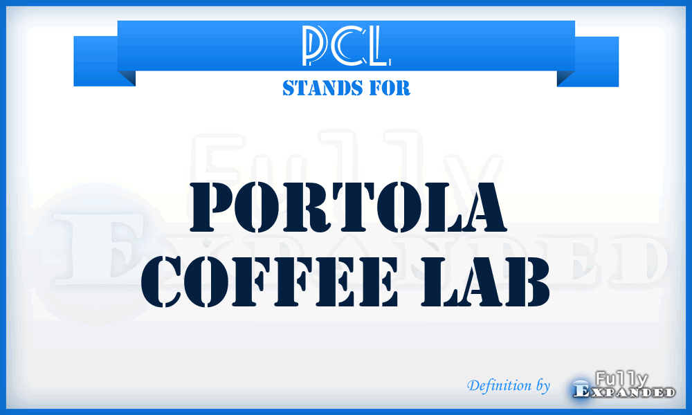 PCL - Portola Coffee Lab