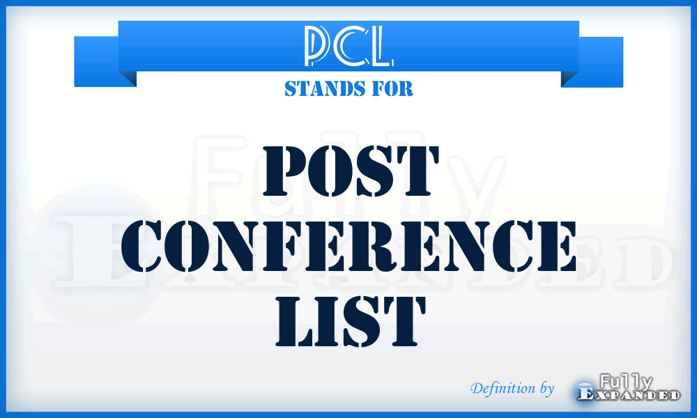 PCL - post conference list