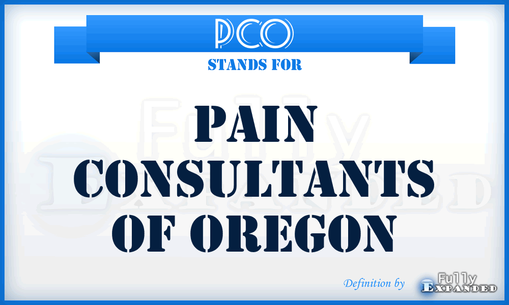 PCO - Pain Consultants of Oregon