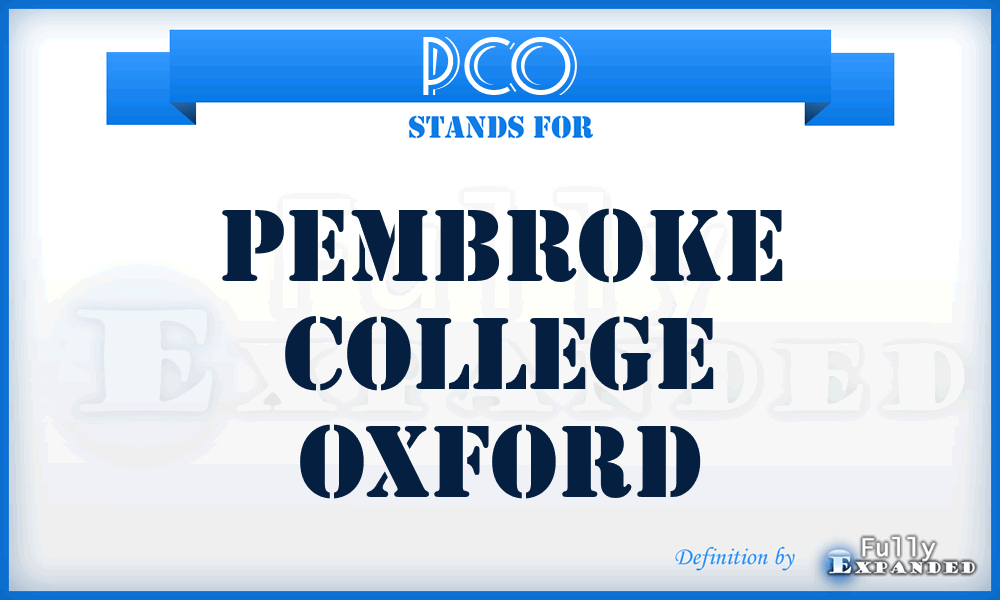PCO - Pembroke College Oxford