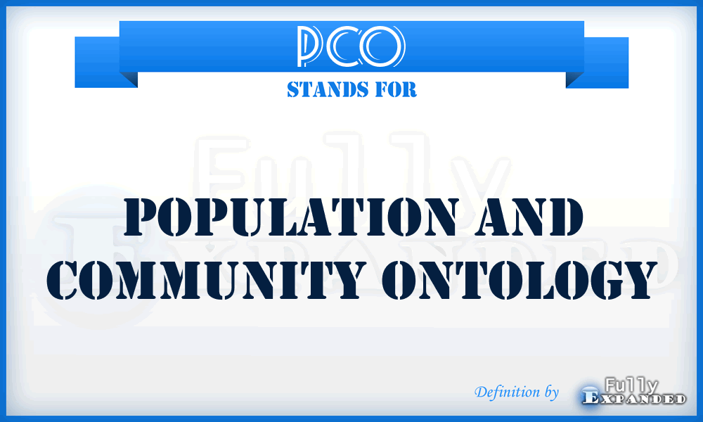 PCO - Population and Community Ontology