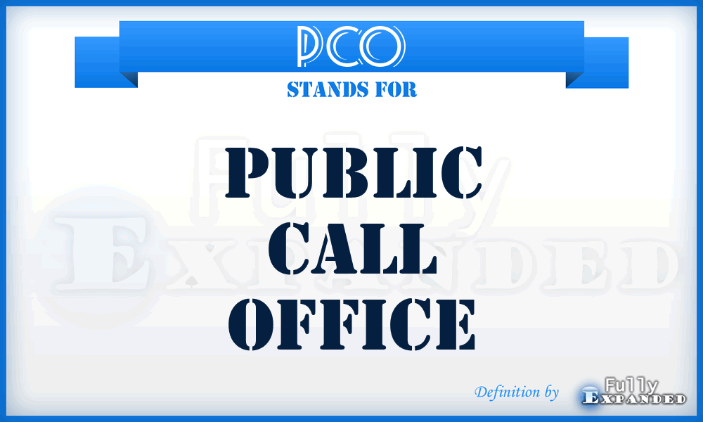 PCO - Public Call Office