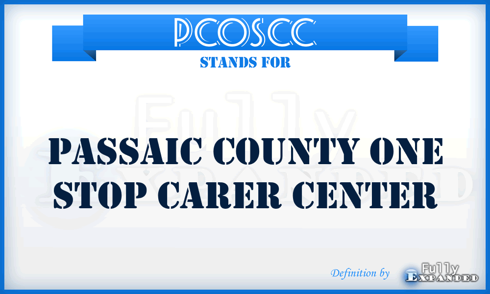 PCOSCC - Passaic County One Stop Carer Center