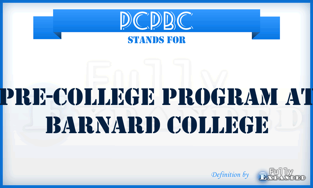 PCPBC - Pre-College Program at Barnard College