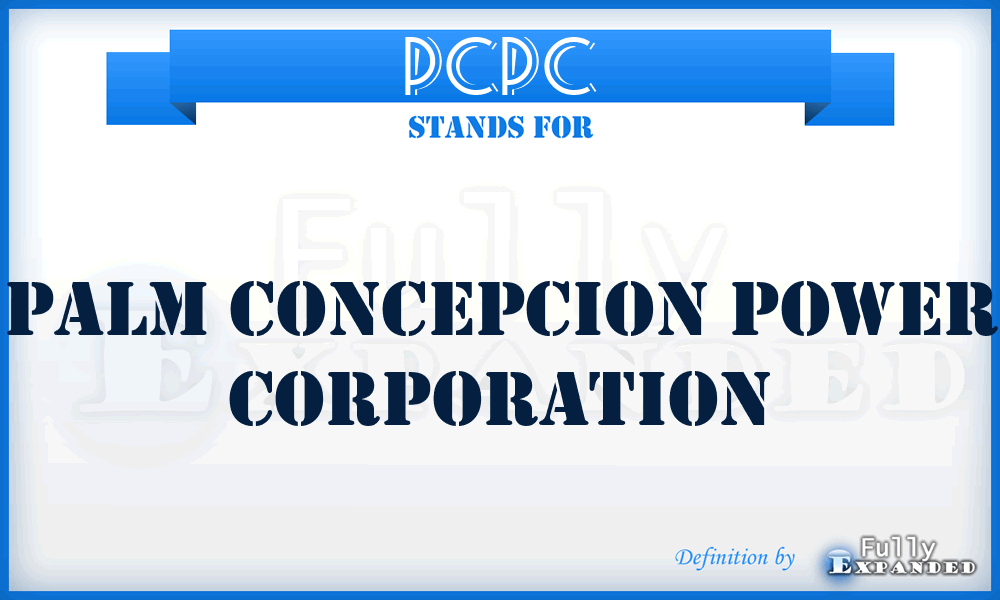 PCPC - Palm Concepcion Power Corporation