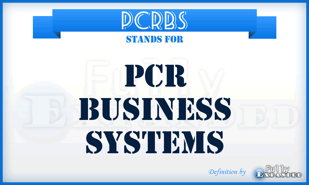 PCRBS - PCR Business Systems