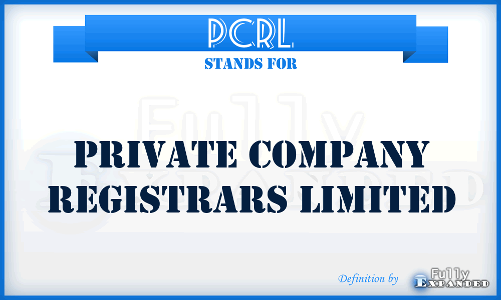 PCRL - Private Company Registrars Limited