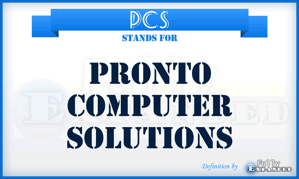 PCS - Pronto Computer Solutions