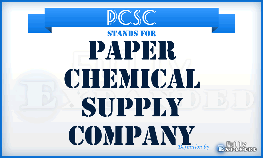 PCSC - Paper Chemical Supply Company