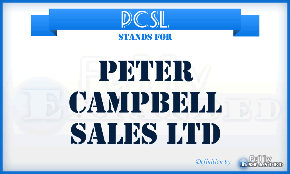 PCSL - Peter Campbell Sales Ltd