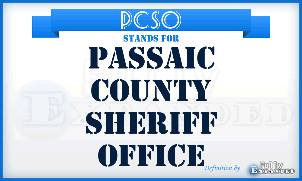 PCSO - Passaic County Sheriff Office