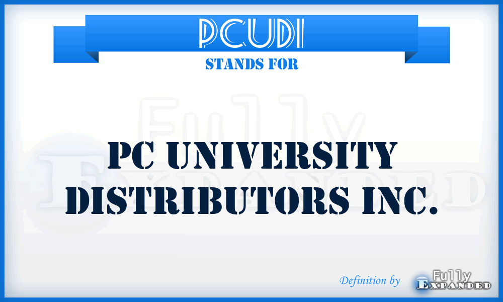 PCUDI - PC University Distributors Inc.