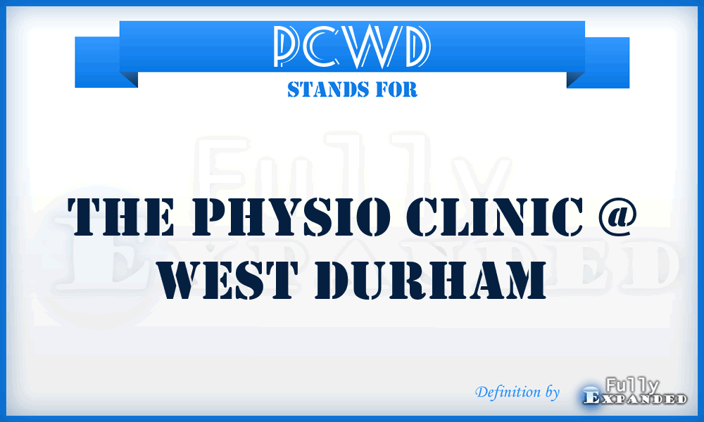 PCWD - The Physio Clinic @ West Durham