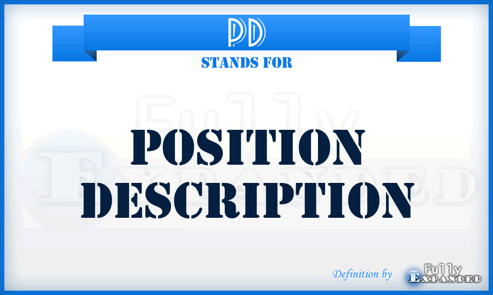 PD - Position Description