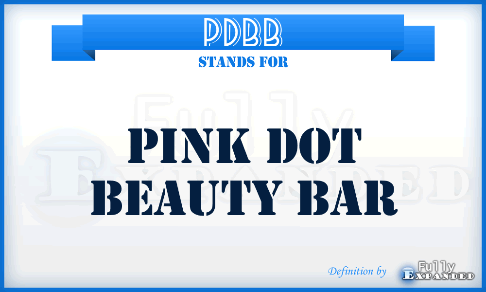 PDBB - Pink Dot Beauty Bar
