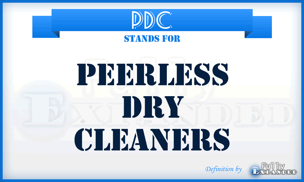 PDC - Peerless Dry Cleaners