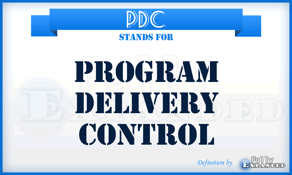 PDC - Program Delivery Control