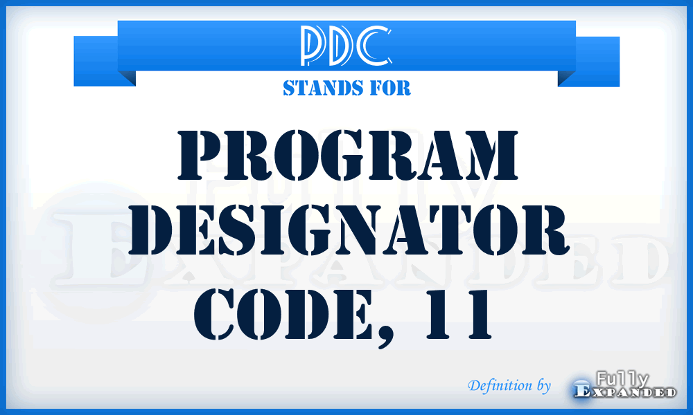 PDC - program designator code, 11