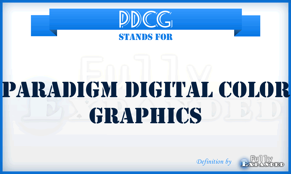 PDCG - Paradigm Digital Color Graphics