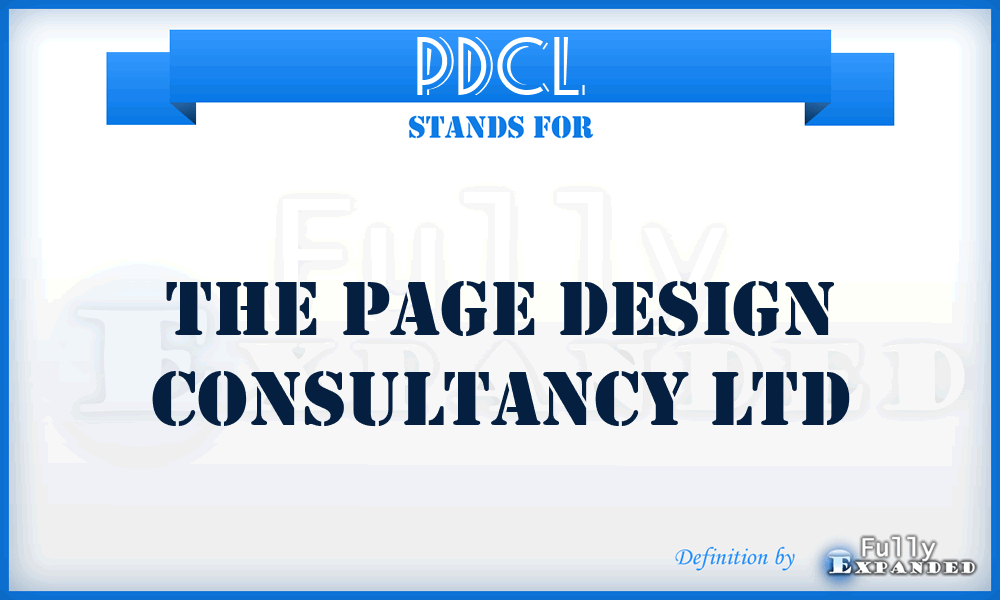 PDCL - The Page Design Consultancy Ltd