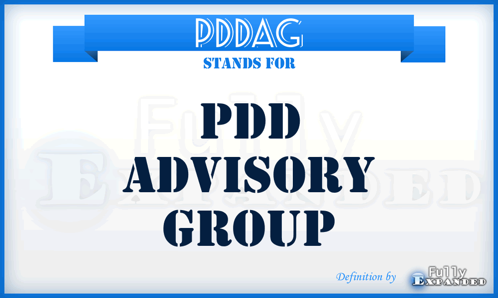 PDDAG - PDD Advisory Group