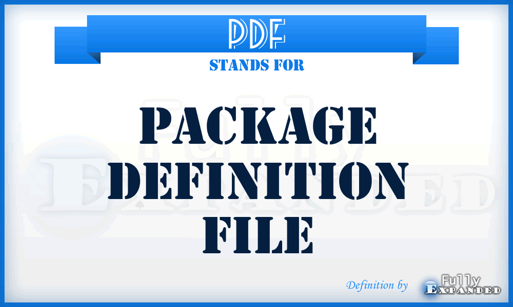 PDF - package definition file