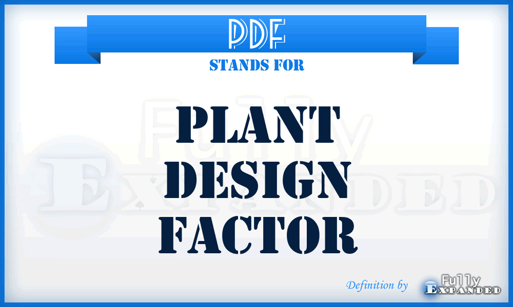 PDF - plant design factor