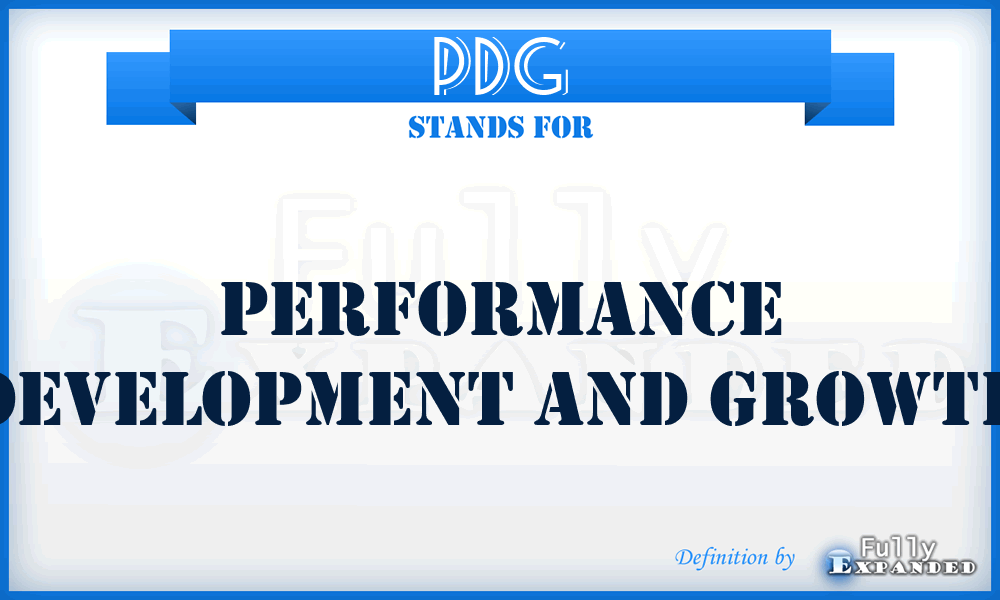 PDG - Performance Development And Growth